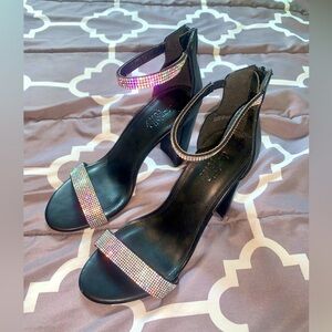 Charlotte Russe Black Rhinestone Heels SZ 8